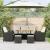 Set mobilier de grădină cu perne, 6 piese, negru, poliratan GartenMobel Dekor