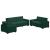 Set de canapele cu perne, 3 piese, verde închis, catifea GartenMobel Dekor