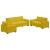 Set de canapele cu perne, 3 piese, galben, catifea GartenMobel Dekor