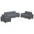 Set de canapea 3 pcs Gri închis 221 x 80 x 80 cm Catifea GartenMobel Dekor