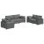 Canapea 3 pcs Gri închis 219 x 80 x 82 cm GartenMobel Dekor