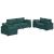 Canapea 3 pcs Verde închis 219 x 80 x 82 cm GartenMobel Dekor