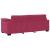 Set canapea cu perne, 3 piese, roșu vin, catifea GartenMobel Dekor