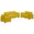 Set de canapele cu perne, 3 piese, galben, catifea GartenMobel Dekor