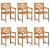 Scaun pentru Grădină 6 pcs 56 x 56 x 90 cm Lemn Solid de Acacia GartenMobel Dekor
