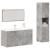 Set mobilier de baie, 3 piese, gri beton, lemn compozit GartenMobel Dekor