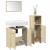 Set mobilier de baie, 3 piese, stejar sonoma, lemn prelucrat GartenMobel Dekor