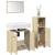 Set mobilier de baie, 3 piese, stejar sonoma, lemn prelucrat GartenMobel Dekor