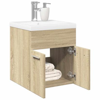 Set mobilier de baie, 2 piese, stejar sonoma, lemn prelucrat GartenMobel Dekor