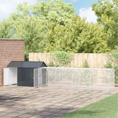 Cușcă pentru păsări Antracit 619 x 111 x 142 cm Oțel Galvanizat GartenMobel Dekor