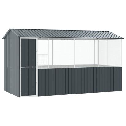 Cușcă pentru păsări Antracit 410 x 210 x 230 cm Oțel Galvanizat GartenMobel Dekor