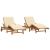 Șezlong 2 pcs Bej 200 x 67 x 84 cm Lemn Solid de Acacia GartenMobel Dekor