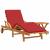 Șezlong 2 pcs Roșu Lemn Solid de Acacia GartenMobel Dekor