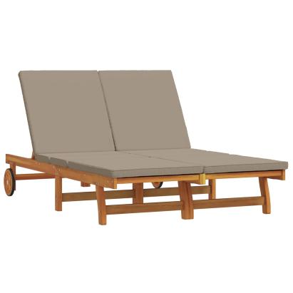 Șezlong 2-persoană Maro 63 x 199 x 85 cm Lemn Solid de Acacia GartenMobel Dekor