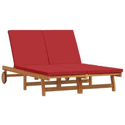 Șezlong 2-persoană Maro 63 x 199 x 85 cm Lemn Solid de Acacia GartenMobel Dekor