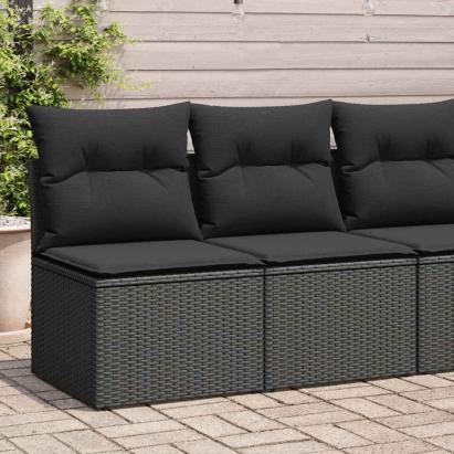 Set mobilier de grădină cu perne, 2 piese poliratan/lemn acacia GartenMobel Dekor