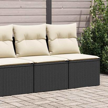 Set mobilier de grădină cu perne, 2 piese poliratan/lemn acacia GartenMobel Dekor