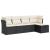 Set mobilier de grădină cu perne, 5 piese, negru, poliratan GartenMobel Dekor