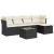 Set mobilier de grădină cu perne, 6 piese, negru, poliratan GartenMobel Dekor