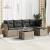 Set mobilier grădină cu perne, 6 piese, gri, poliratan GartenMobel Dekor