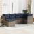 Set mobilier grădină cu perne, 6 piese, gri, poliratan GartenMobel Dekor
