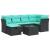 Set canapele de grădină cu perne, 7 piese, negru, poliratan GartenMobel Dekor