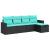 Set mobilier de grădină cu perne, 5 piese, negru, poliratan GartenMobel Dekor