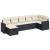 Set canapele de grădină cu perne, 7 piese, negru, poliratan GartenMobel Dekor
