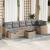 Set canapele de grădină, 8 piese, cu perne, bej, poliratan GartenMobel Dekor