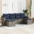 Set mobilier grădină cu perne, 6 piese, gri, poliratan GartenMobel Dekor