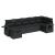 Set canapele de grădină cu perne, 7 piese, negru, poliratan GartenMobel Dekor