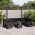 Set mobilier de grădină cu perne, 9 piese, negru, poliratan GartenMobel Dekor
