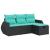 Set mobilier de grădină cu perne, 4 piese, negru, poliratan GartenMobel Dekor