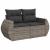 Set canapea de grădină cu perne, 5 piese, gri, poliratan GartenMobel Dekor