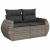 Set mobilier grădină cu perne, 6 piese, gri, poliratan GartenMobel Dekor