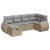 Set canapele de grădină cu perne, 6 piese, bej, poliratan GartenMobel Dekor