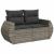 Set mobilier grădină cu perne, 6 piese, gri, poliratan GartenMobel Dekor