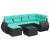 Set canapele de grădină cu perne, 7 piese, negru, poliratan GartenMobel Dekor