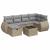 Set canapele de grădină, 7 piese, cu perne, bej, poliratan GartenMobel Dekor