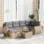 Set canapele de grădină, 7 piese, cu perne, bej, poliratan GartenMobel Dekor