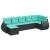 Set canapele de grădină cu perne, 7 piese, negru, poliratan GartenMobel Dekor