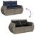 Set canapele de grădină, 7 piese, cu perne, gri, poliratan GartenMobel Dekor