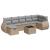 Set canapele de grădină, 8 piese, cu perne, bej, poliratan GartenMobel Dekor