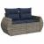 Set canapele de grădină, 9 piese, cu perne, gri, poliratan GartenMobel Dekor