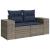 Set canapea de grădină cu perne, 5 piese, gri, poliratan GartenMobel Dekor