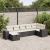 Set canapele de grădină cu perne, 7 piese, negru, poliratan GartenMobel Dekor