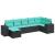 Set canapele de grădină cu perne, 7 piese, negru, poliratan GartenMobel Dekor