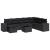 Set mobilier de grădină cu perne, 9 piese, negru, poliratan GartenMobel Dekor