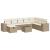Set canapele de grădină, 9 piese, cu perne, bej, poliratan GartenMobel Dekor