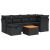 Set canapele de grădină cu perne, 7 piese, negru, poliratan GartenMobel Dekor